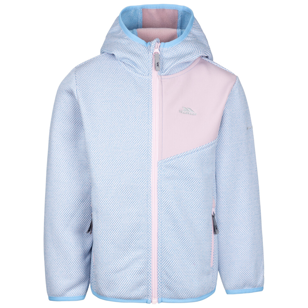 (7-8 Years, Pale Pink) Trespass Kids Fleece Hooded with Full Zip Playton