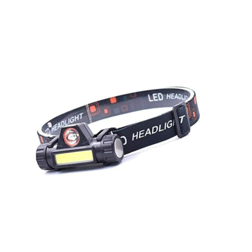Mini Lampe Frontale COB LED – 3 Modes (haute/basse/clignotante), étanche, 18g, Pour Camping, Course, Pêche