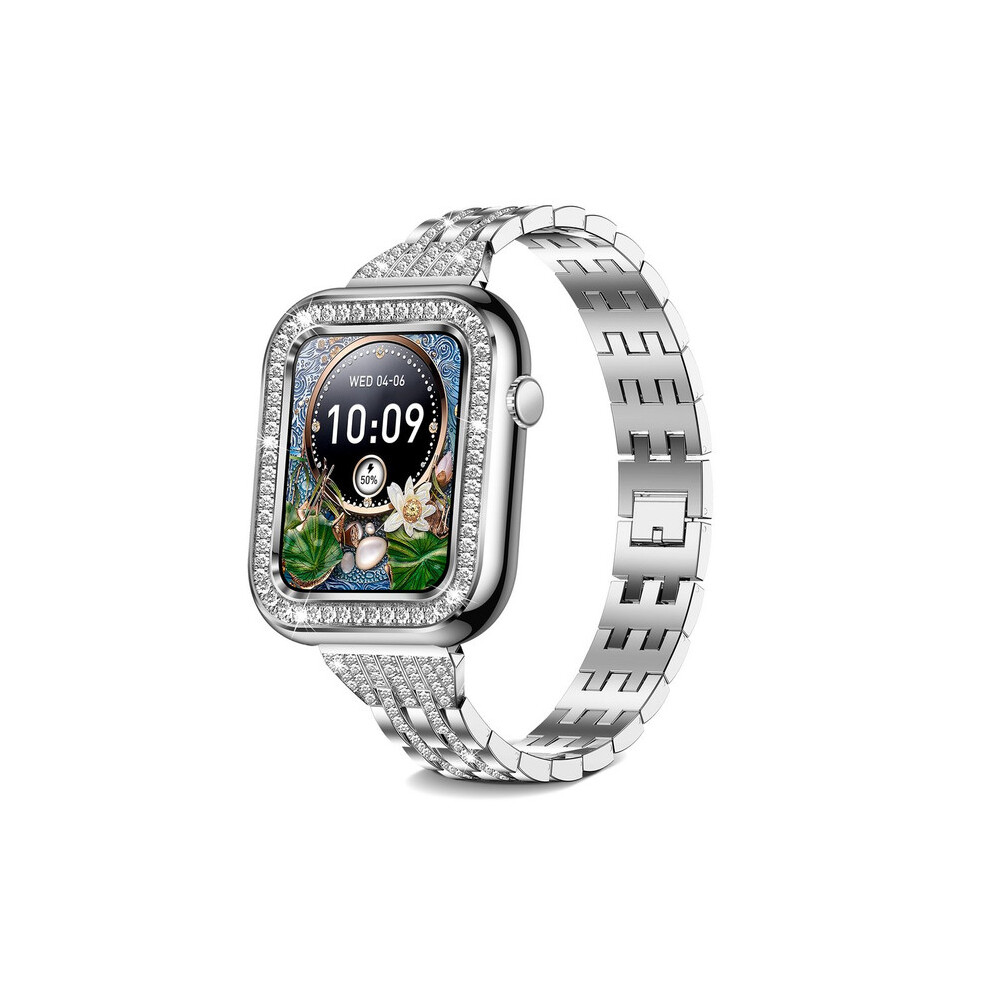 Chronus Smartwatch 1.57'' Women Bluetooth Call With Female Function Sleep Ip67 Waterproof Silver 9331562992283