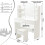 Westwood WestWood White Dressing Makeup Table Set Stool Adjust LED Mirror Shelves Drawers 8