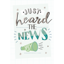 Just Heard The News Congratulations Greeting Card Hello You Range Blank Inside