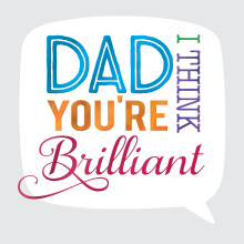 Brilliant Dad Father's Day Square Script Greeting Card Foiled Greetings Cards