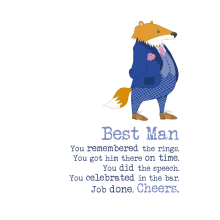 Best Man Thank You Sparkle Finished Greeting Card By Dandelion Stationery Cards