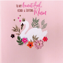 Mother's Day Card Kind & Loving Mum Hand-Finished Little Birdie Greeting Cards