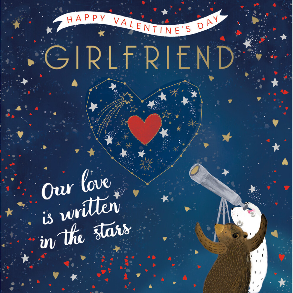 Girlfriend Written In The Stars Valentine's Day Greeting Card Valentines Cards