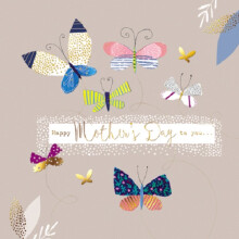 Pretty Foiled Butterflies Happy Mother's Day Greeting Card Paper Gallery Cards