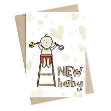 Baby In A Highchair New Baby Greeting Card Art Of Brilliance Range Cards