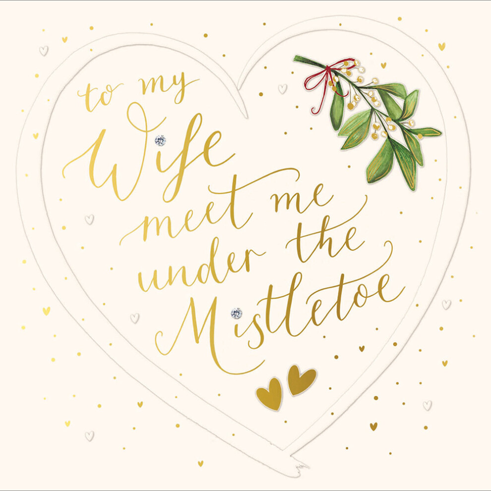 Woodmansterne To My Wife Meet Me Under The Mistletoe Christmas Card Xmas Cards