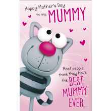 Cute Best Mummy Ever Cat Mother's Day Card Mothers Day Greeting Cards