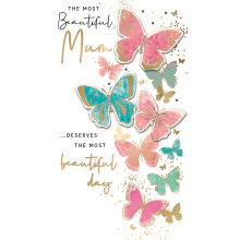 The Most Beautiful Mum Embellished Mother's Day Card Champagne Greeting Cards