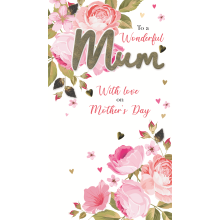 Most Wonderful Mum Embellished Mother's Day Card Champagne Greeting Cards