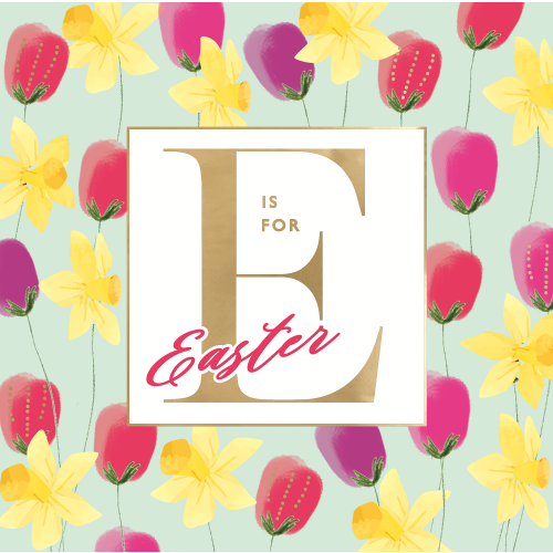 E Is For Easter Daffodils & Flowers Easter Greeting Card Motif Range Cards 1