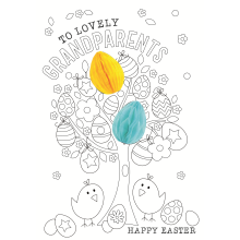 Lovely Grandparents Colour-Me-In Easter Activity Card With Honeycomb Decoration
