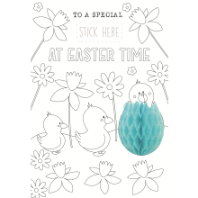 Multi-Caption Colour-Me-In Easter Activity Card With Honeycomb Decoration