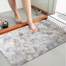 (50cm x 80cm (1ft 6" x 2ft 6")-Bath Mats, Tye Dye Light Grey) Non Slip Rugs Shaggy Thick Large Living Room Rugs Bedroom Carpets Hallway Runner & Bath Door Mats