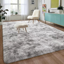 (200cm x 290cm (6ft 7" x 9ft 6"), Tye Dye Light Grey) Non Slip Rugs Shaggy Thick Large Living Room Rugs Bedroom Carpets Hallway Runner & Bath Door Mats