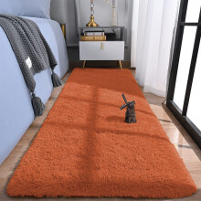 (60cm x 220cm (2ft x 7ft 7")_Runner, Rust Orange) Non Slip Rugs Shaggy Thick Large Living Room Rugs Bedroom Carpets Hallway Runner & Bath Door Mats
