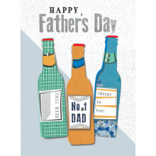 No1 Dad Beer Time Embellished Father's Day Card Hand-Finished Greeting Cards