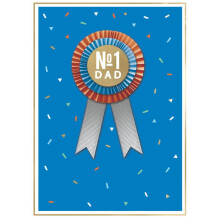 No1 Dad Rosette Embellished Father's Day Card Hand-Finished Greeting Cards