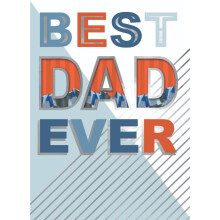 Best Dad Ever Embellished Shaker Father's Day Card Hand-Finished Greeting Cards