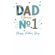 Dad You're No1 Happy Father's Day Card Champagne Embellished Greeting Cards