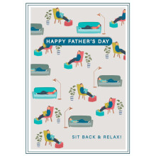 Happy Father's Day Sit & Relax Father's Day Card Copper Script Greeting Cards