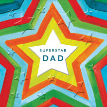 Superstar Dad Retro Stars Father's Day Greeting Card Fathers Day Cards