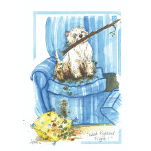 West Highland Fright Dirty Dog Alison's Animals Cartoon Greeting Card Funny