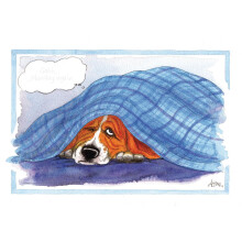 Grumpy Basset Hound Monday Again Alison's Animals Cartoon Greeting Card Funny