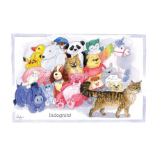InDognito Dog Hiding In Plain Sight Alison's Animals Cartoon Greeting Card Funny