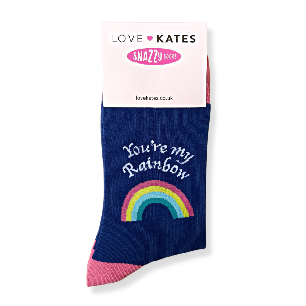 Snazzy Socks You're My Rainbow Ladies Socks Size 4-7 Love Kate's Gift Range Her