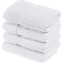 (White) 4 X Luxury Hand Towels 100% Egyptian Cotton Gym Saloon Towels