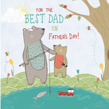 Best Dad Father's Day Forest Friends Greeting Card Cute Bear Greetings Cards