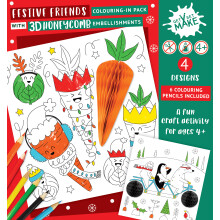 Festive Friends Get Set Make Activity Pack Colouring In Set Kids Craft Kits