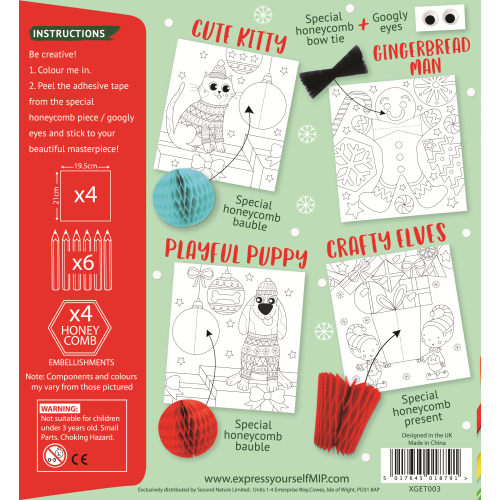 Santa's Grotto Get Set Make Activity Pack Colouring In Set Kids Craft Kits 2