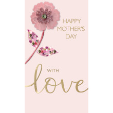 Happy Mother's Day Pretty In Pink Gems! Mother's Day Hand-Finished Greeting Card
