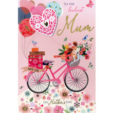 The Loveliest Mum Pawsome Pedaler Pup! Mother's Day Hand-Finished Greeting Card