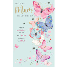 A Lovely Mum Flutteringly Fabulous Gems Mother's Day Hand-Finished Greeting Card