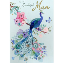 Beautiful Mum Peacockin' Perfection Mother's Day Hand-Finished Greeting Card