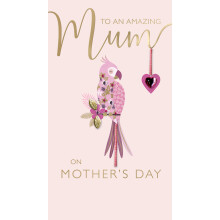 An Amazing Mum Perched For Perfection! Mother's Day Hand-Finished Greeting Card