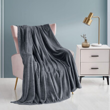 (Super King Fleece Blanket Throw) Grey Blankets Faux Fur Fleece Throw Sherpa Blanket