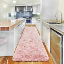 (80 X 300 cm (2ft 6in x 10 ft)_Long Runner, Pink) Non Slip Rugs Shaggy Thick Large Living Room Rugs Bedroom Carpets Hallway Runner & Bath Door Mats