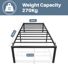 (TWIN ( 95 X 190 X 45.7CM )) Twin/Double/Queen/King Metal Beds Frame Modern Stylish Comfy Bedroom Furniture