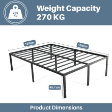 (DOUBLE ( 135 X 190 X 45.7CM )) Twin/Double/Queen/King Metal Beds Frame Modern Stylish Comfy Bedroom Furniture