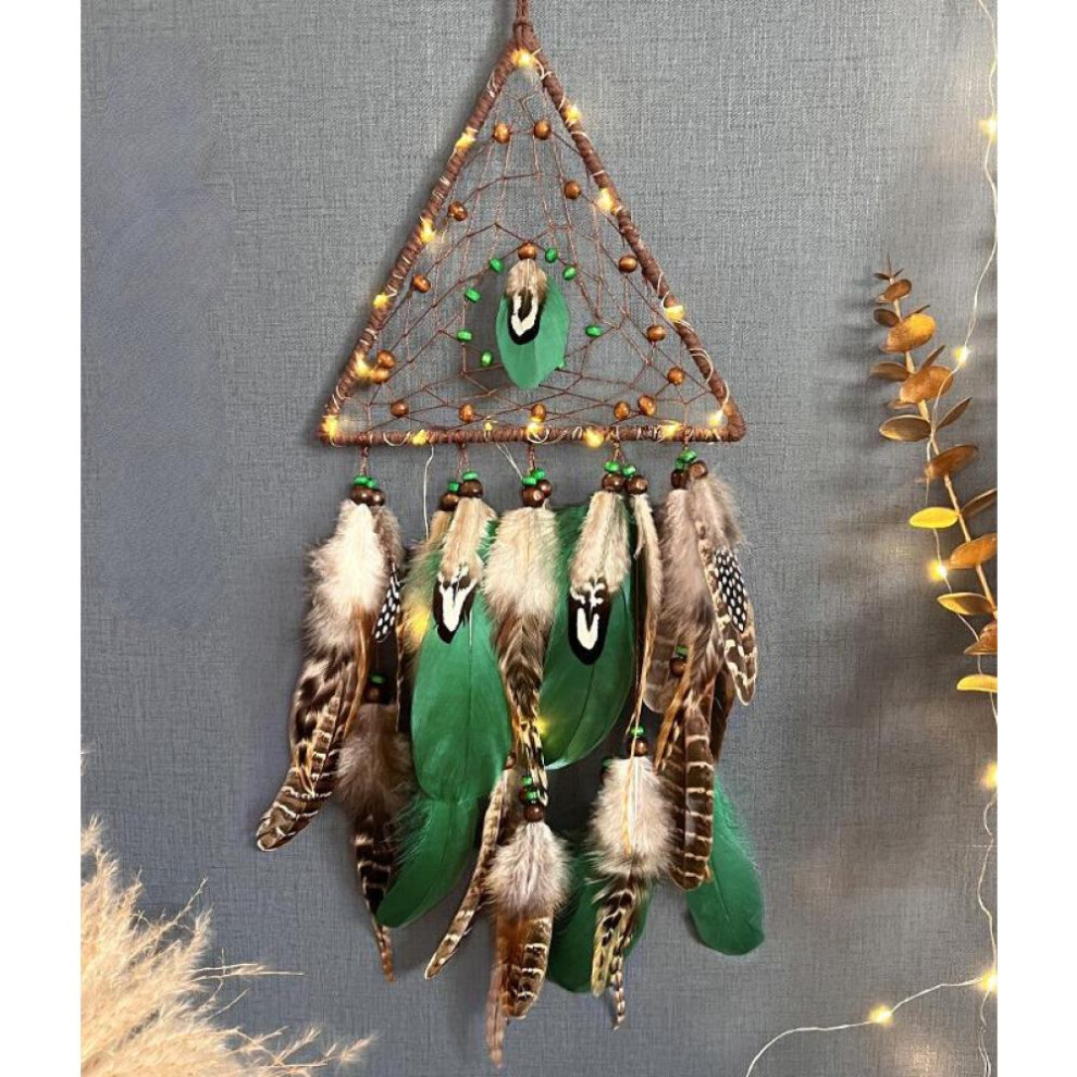 Triangle Dream Catcher Wind Chime Hanging Decoration New Handicraft Creative Living Room Bedroom Decoration Wind Chime Gift