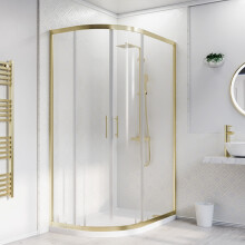 Nes Home 1200 x 900mm Offset Quadrant Corner Shower Enclosure Brushed Brass