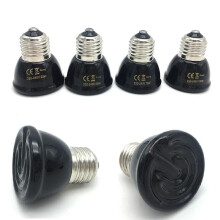 (black, 220v 75w) Pets Heating Lamp Reptile Infrared Ceramic Heating Lamp 110V 220V Heat Emitter Light Bulb 25W 50W 75W 100W Light Bulb Pet Brooder Chickens Lamp