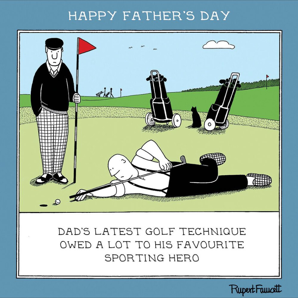 Dad's Latest Golf Technique Funny Fred Father's Day Card Greeting Cards