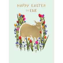 Happy Easter To Ewe Golden Flock Fun Contemporary Easter Greeting Card