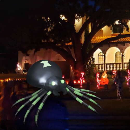 Casart 6FT Halloween Inflatable Spider w/ LED Lights & Powerful Blower 2